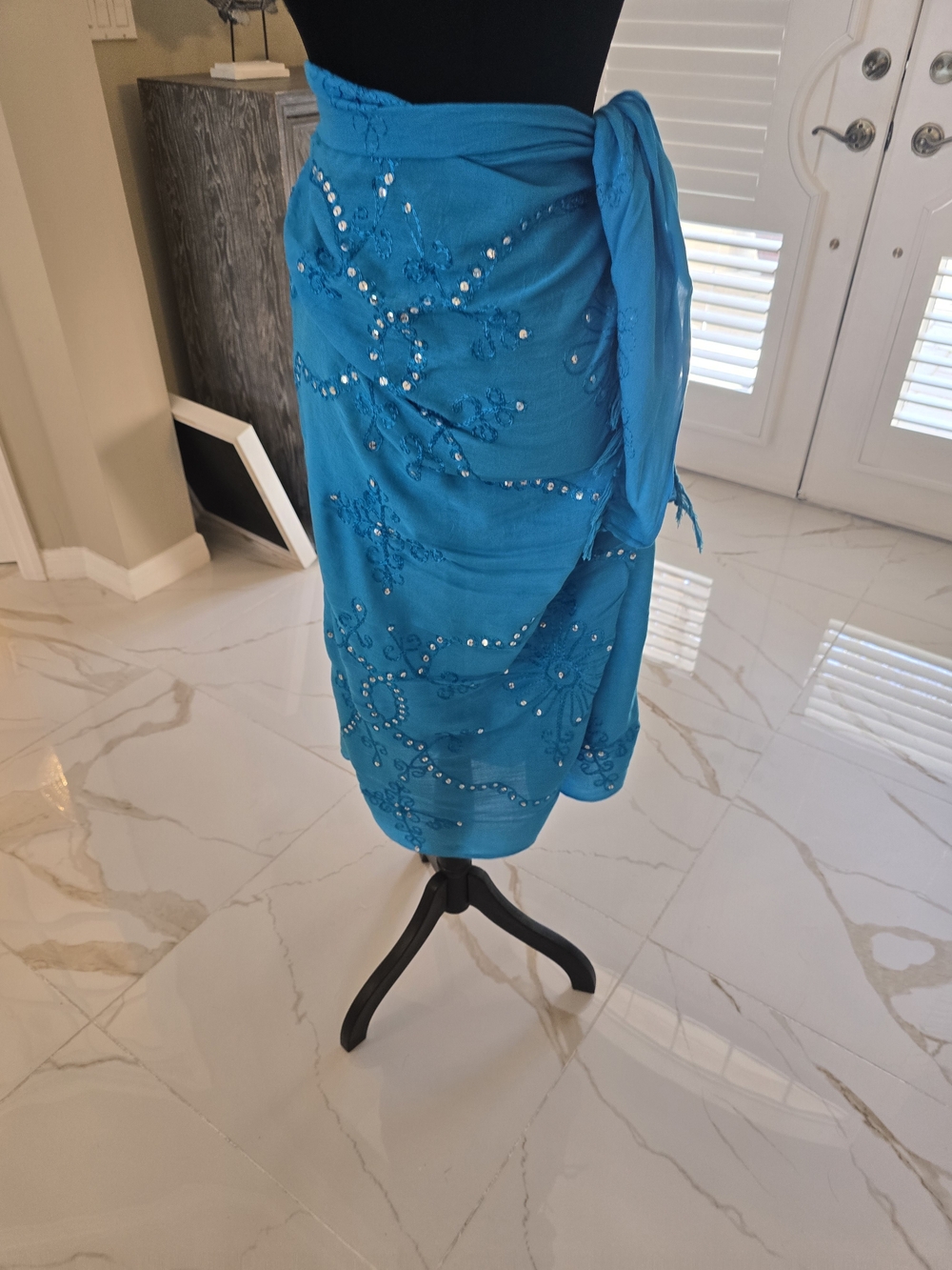 Women’s Turquoise Beaded Wrap Sarong